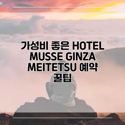 가성비 좋은 HOTEL MUSSE GINZA MEITETSU 예약 꿀팁