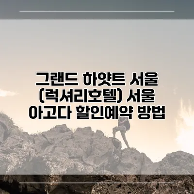 그랜드 하얏트 서울 (럭셔리호텔) 서울 아고다 할인예약 방법