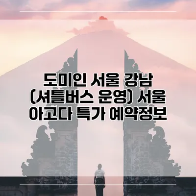 도미인 서울 강남 (셔틀버스 운영) 서울 아고다 특가 예약정보