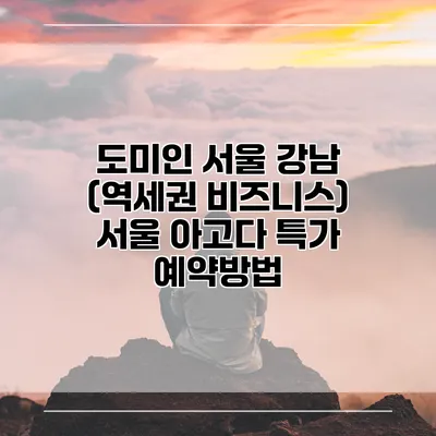 도미인 서울 강남 (역세권 비즈니스) 서울 아고다 특가 예약방법