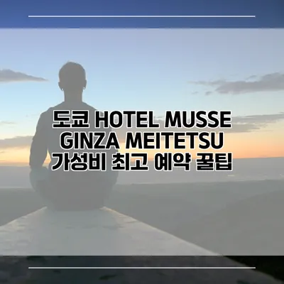 도쿄 HOTEL MUSSE GINZA MEITETSU 가성비 최고 예약 꿀팁