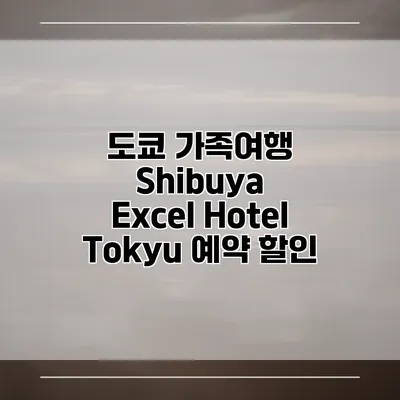 도쿄 가족여행 Shibuya Excel Hotel Tokyu 예약 할인