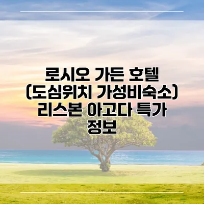 로시오 가든 호텔 (도심위치 가성비숙소) 리스본 아고다 특가 정보