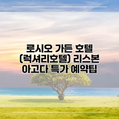 로시오 가든 호텔 (럭셔리호텔) 리스본 아고다 특가 예약팁