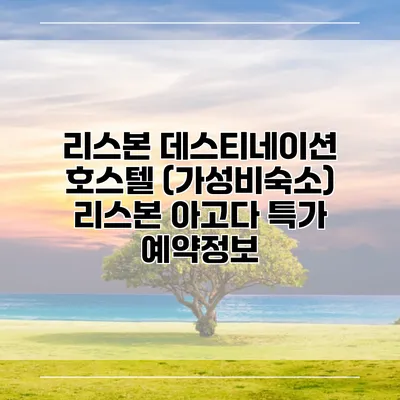 리스본 데스티네이션 호스텔 (가성비숙소) 리스본 아고다 특가 예약정보