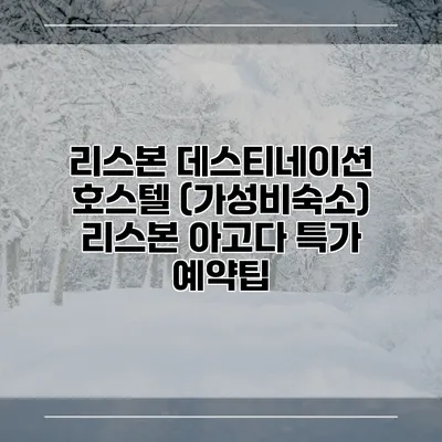 리스본 데스티네이션 호스텔 (가성비숙소) 리스본 아고다 특가 예약팁