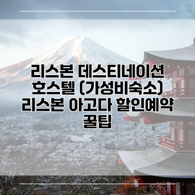 리스본 데스티네이션 호스텔 (가성비숙소) 리스본 아고다 할인예약 꿀팁