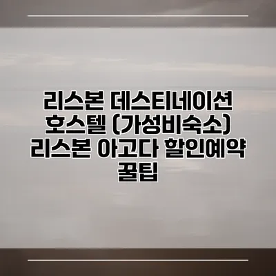 리스본 데스티네이션 호스텔 (가성비숙소) 리스본 아고다 할인예약 꿀팁