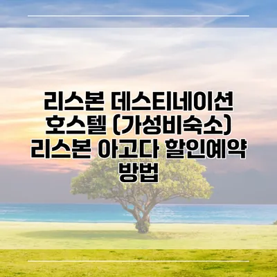 리스본 데스티네이션 호스텔 (가성비숙소) 리스본 아고다 할인예약 방법