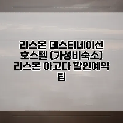 리스본 데스티네이션 호스텔 (가성비숙소) 리스본 아고다 할인예약 팁