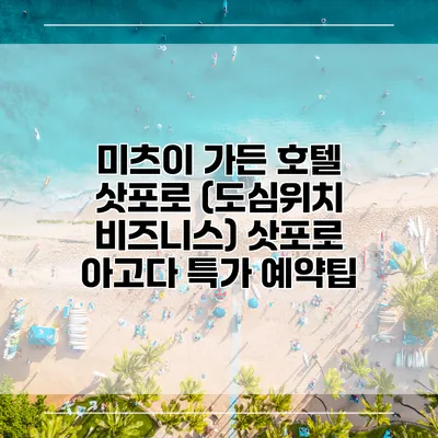 미츠이 가든 호텔 삿포로 (도심위치 비즈니스) 삿포로 아고다 특가 예약팁