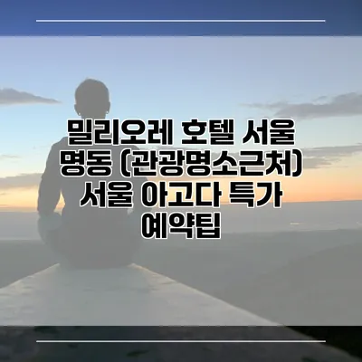 밀리오레 호텔 서울 명동 (관광명소근처) 서울 아고다 특가 예약팁