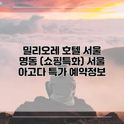 밀리오레 호텔 서울 명동 (쇼핑특화) 서울 아고다 특가 예약정보