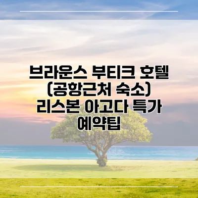 브라운스 부티크 호텔 (공항근처 숙소) 리스본 아고다 특가 예약팁