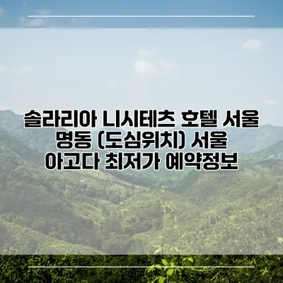 솔라리아 니시테츠 호텔 서울 명동 (도심위치) 서울 아고다 최저가 예약정보