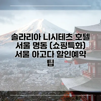 솔라리아 니시테츠 호텔 서울 명동 (쇼핑특화) 서울 아고다 할인예약 팁