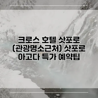 크로스 호텔 삿포로 (관광명소근처) 삿포로 아고다 특가 예약팁
