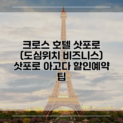 크로스 호텔 삿포로 (도심위치 비즈니스) 삿포로 아고다 할인예약 팁