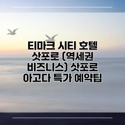 티마크 시티 호텔 삿포로 (역세권 비즈니스) 삿포로 아고다 특가 예약팁