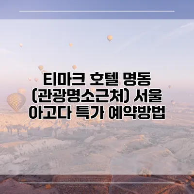 티마크 호텔 명동 (관광명소근처) 서울 아고다 특가 예약방법