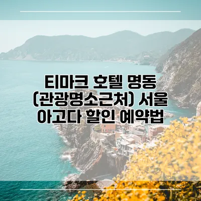 티마크 호텔 명동 (관광명소근처) 서울 아고다 할인 예약법