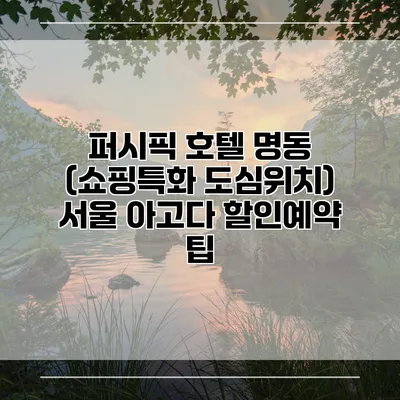 퍼시픽 호텔 명동 (쇼핑특화 도심위치) 서울 아고다 할인예약 팁