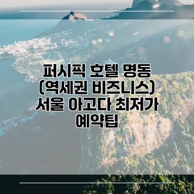 퍼시픽 호텔 명동 (역세권 비즈니스) 서울 아고다 최저가 예약팁