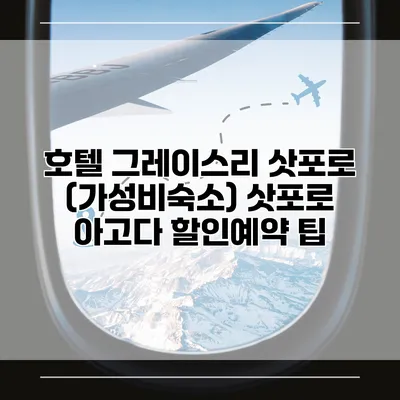 호텔 그레이스리 삿포로 (가성비숙소) 삿포로 아고다 할인예약 팁