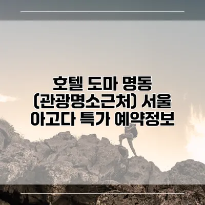 호텔 도마 명동 (관광명소근처) 서울 아고다 특가 예약정보