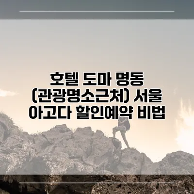 호텔 도마 명동 (관광명소근처) 서울 아고다 할인예약 비법