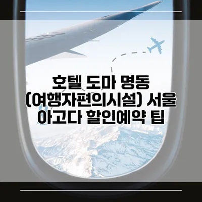 호텔 도마 명동 (여행자편의시설) 서울 아고다 할인예약 팁
