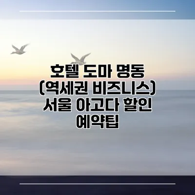 호텔 도마 명동 (역세권 비즈니스) 서울 아고다 할인 예약팁