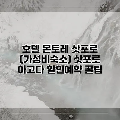호텔 몬토레 삿포로 (가성비숙소) 삿포로 아고다 할인예약 꿀팁