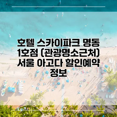 호텔 스카이파크 명동 1호점 (관광명소근처) 서울 아고다 할인예약 정보