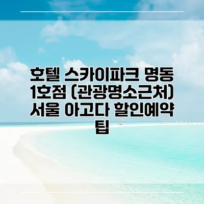 호텔 스카이파크 명동 1호점 (관광명소근처) 서울 아고다 할인예약 팁