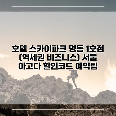 호텔 스카이파크 명동 1호점 (역세권 비즈니스) 서울 아고다 할인코드 예약팁