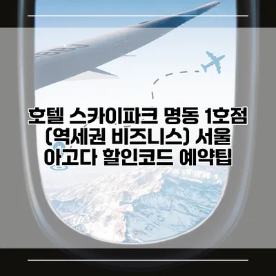 호텔 스카이파크 명동 1호점 (역세권 비즈니스) 서울 아고다 할인코드 예약팁
