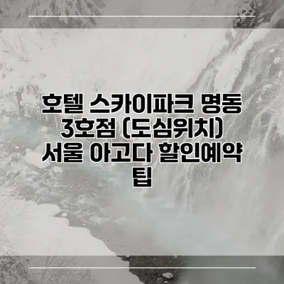 호텔 스카이파크 명동 3호점 (도심위치) 서울 아고다 할인예약 팁