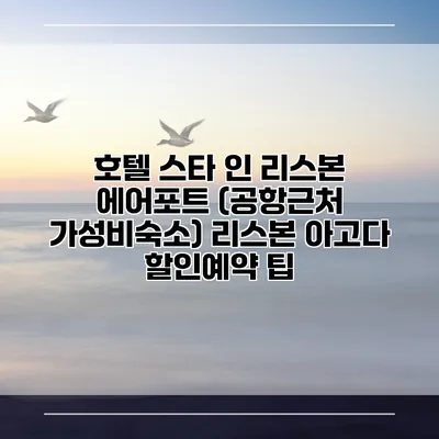 호텔 스타 인 리스본 에어포트 (공항근처 가성비숙소) 리스본 아고다 할인예약 팁