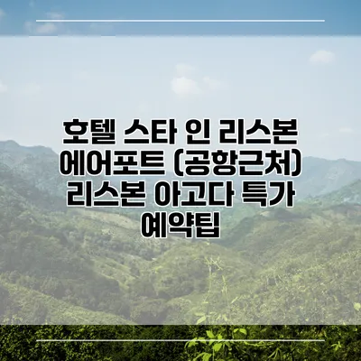 호텔 스타 인 리스본 에어포트 (공항근처) 리스본 아고다 특가 예약팁