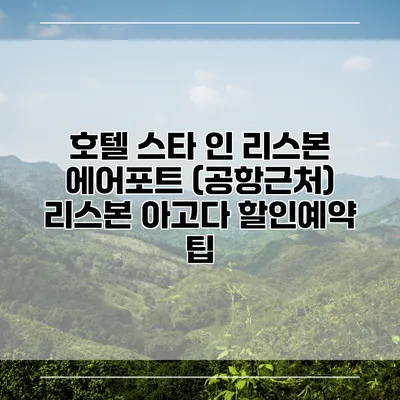 호텔 스타 인 리스본 에어포트 (공항근처) 리스본 아고다 할인예약 팁