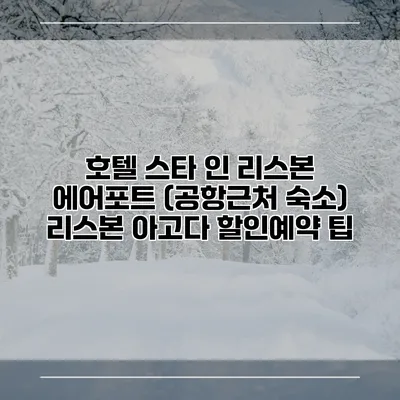 호텔 스타 인 리스본 에어포트 (공항근처 숙소) 리스본 아고다 할인예약 팁