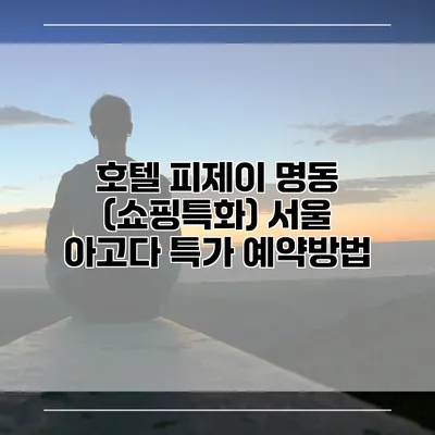 호텔 피제이 명동 (쇼핑특화) 서울 아고다 특가 예약방법